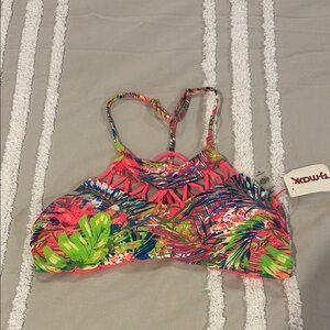 Tropical Print Bikini Top